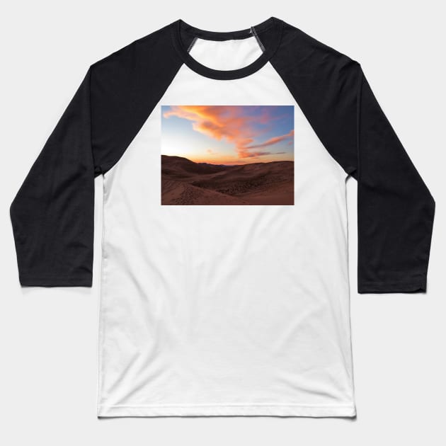 Kelso Dunes Sunset Baseball T-Shirt by trippyart